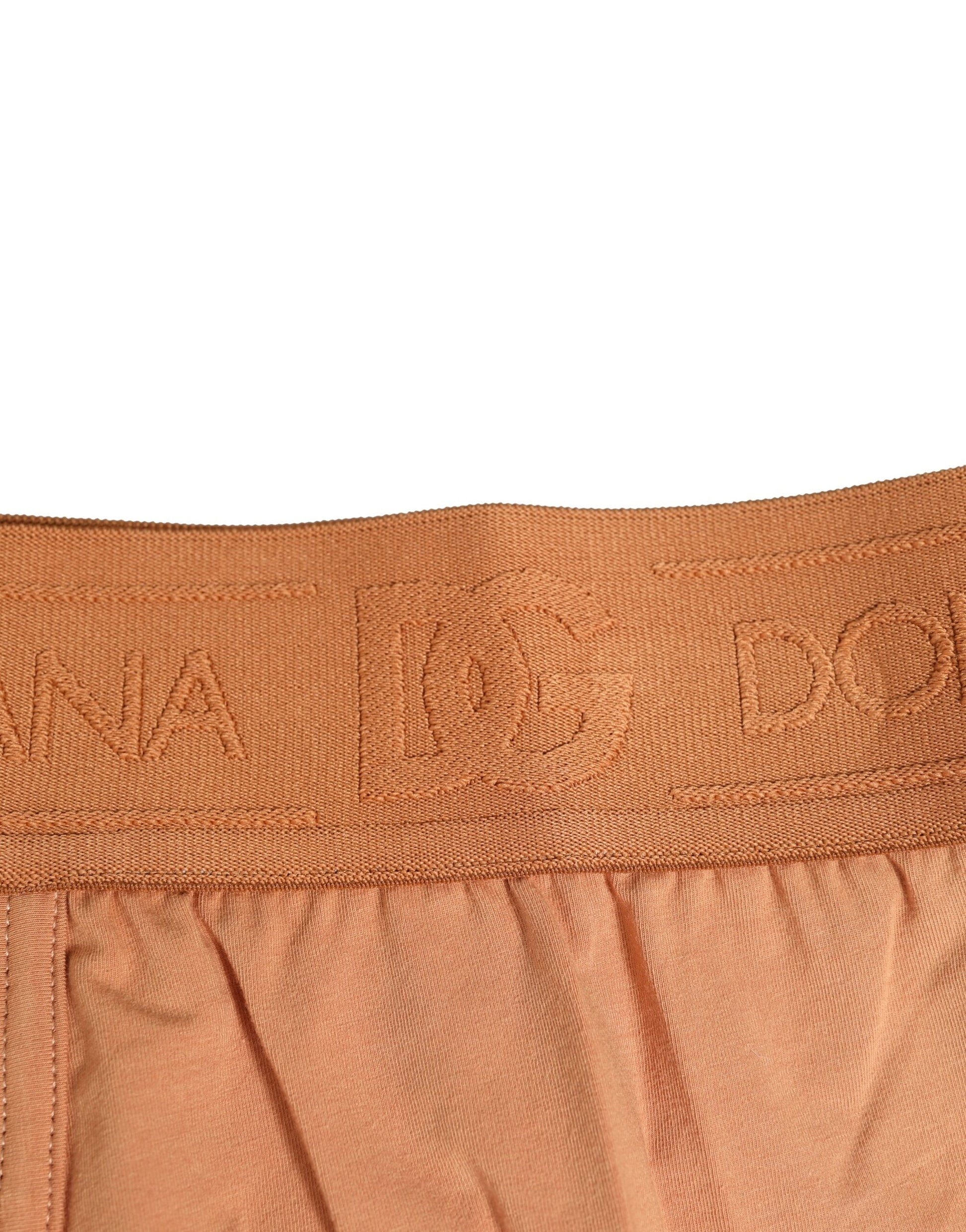 Dolce & Gabbana Brown Cotton Stretch Regular Boxer Underwear
