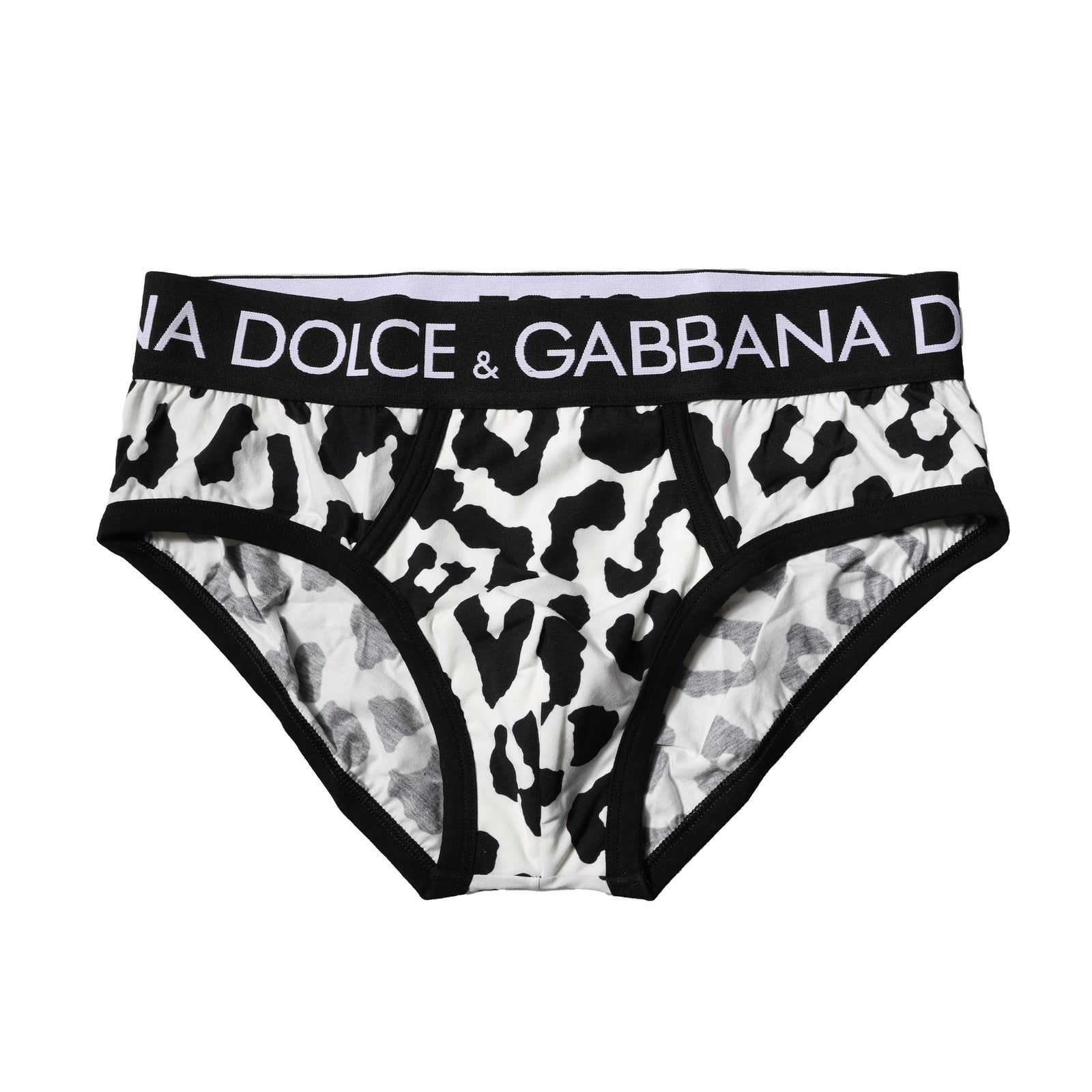 Schwarz-weiße Baumwoll-Leoparden-Herren-Slip-Unterwäsche