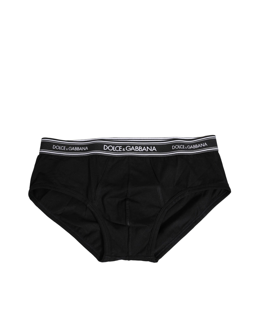 Schwarzer Slip aus Baumwollstretch mit Logo-Print
