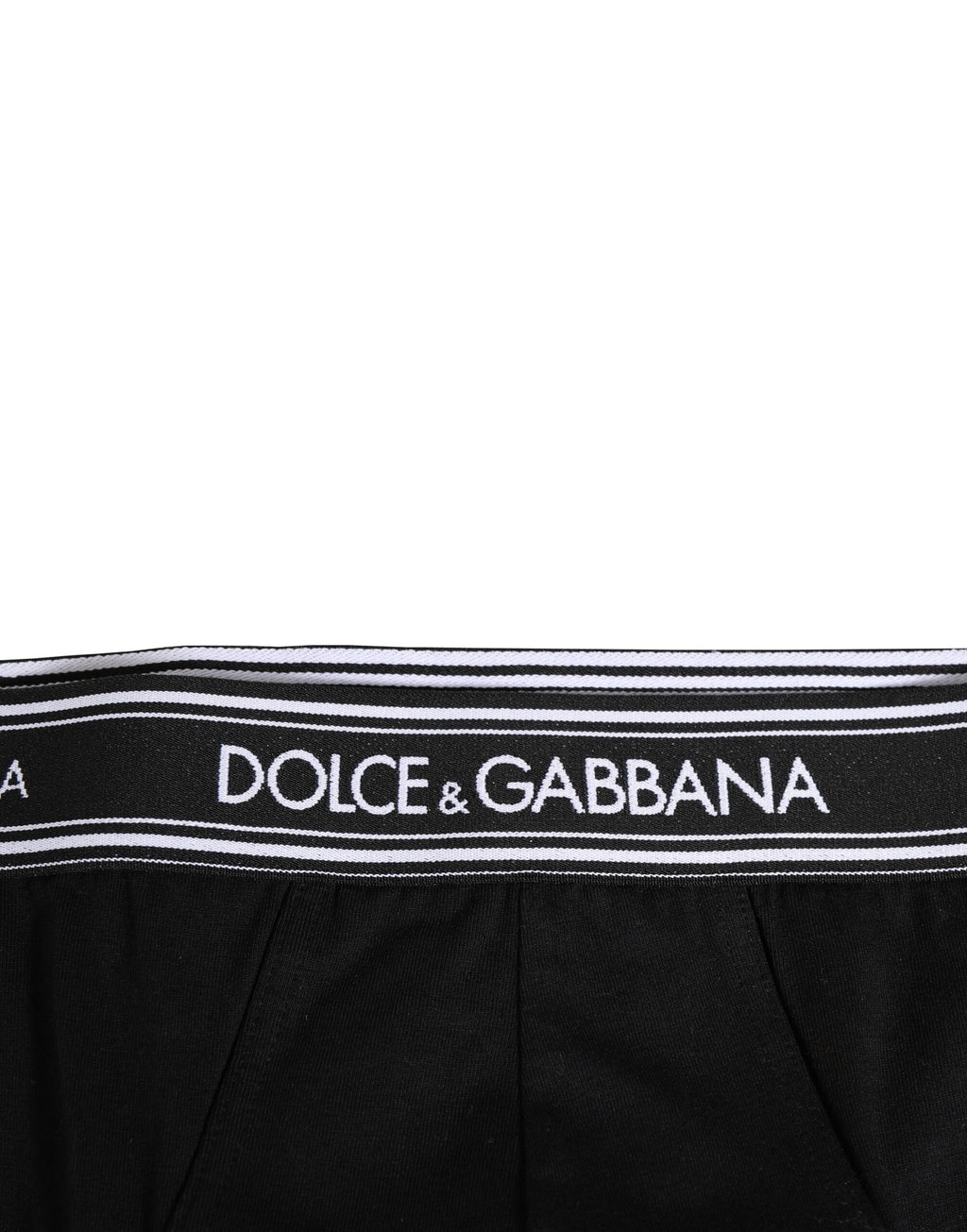 Schwarzer Slip aus Baumwollstretch mit Logo-Print