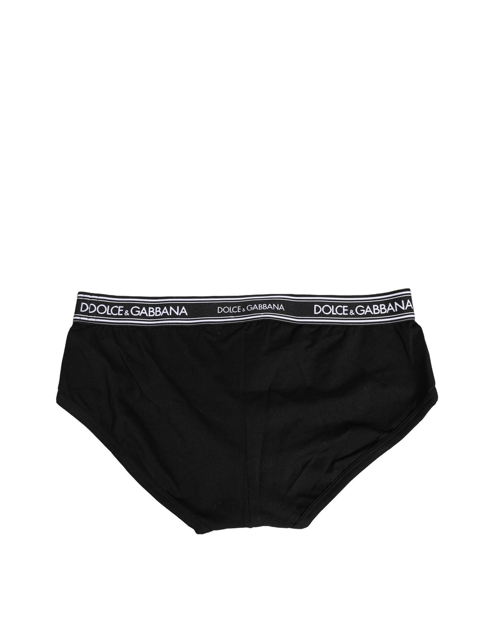 Schwarzer Slip aus Baumwollstretch mit Logo-Print