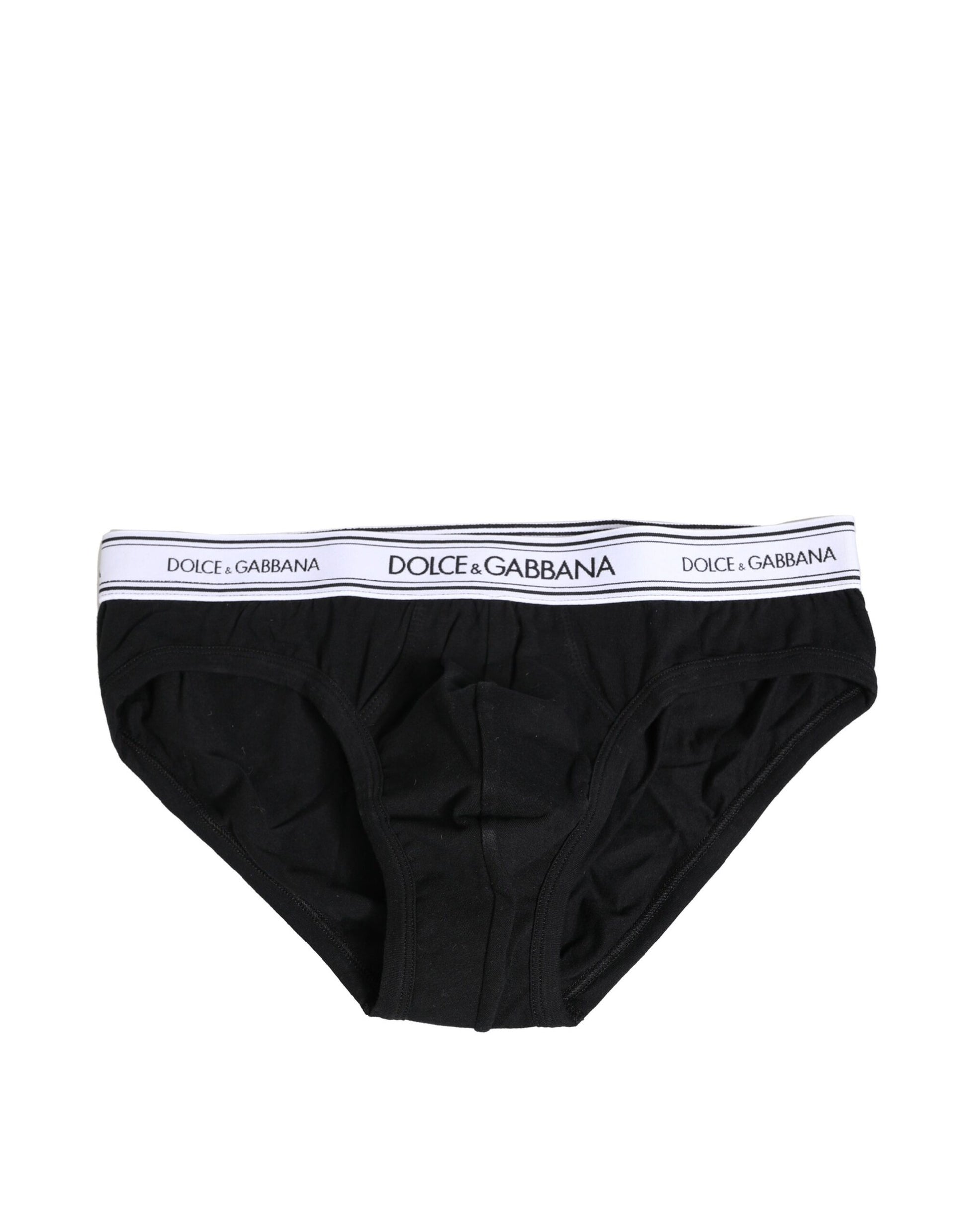 Dolce & Gabbana Black Cotton Stretch Regular Brief Underwear
