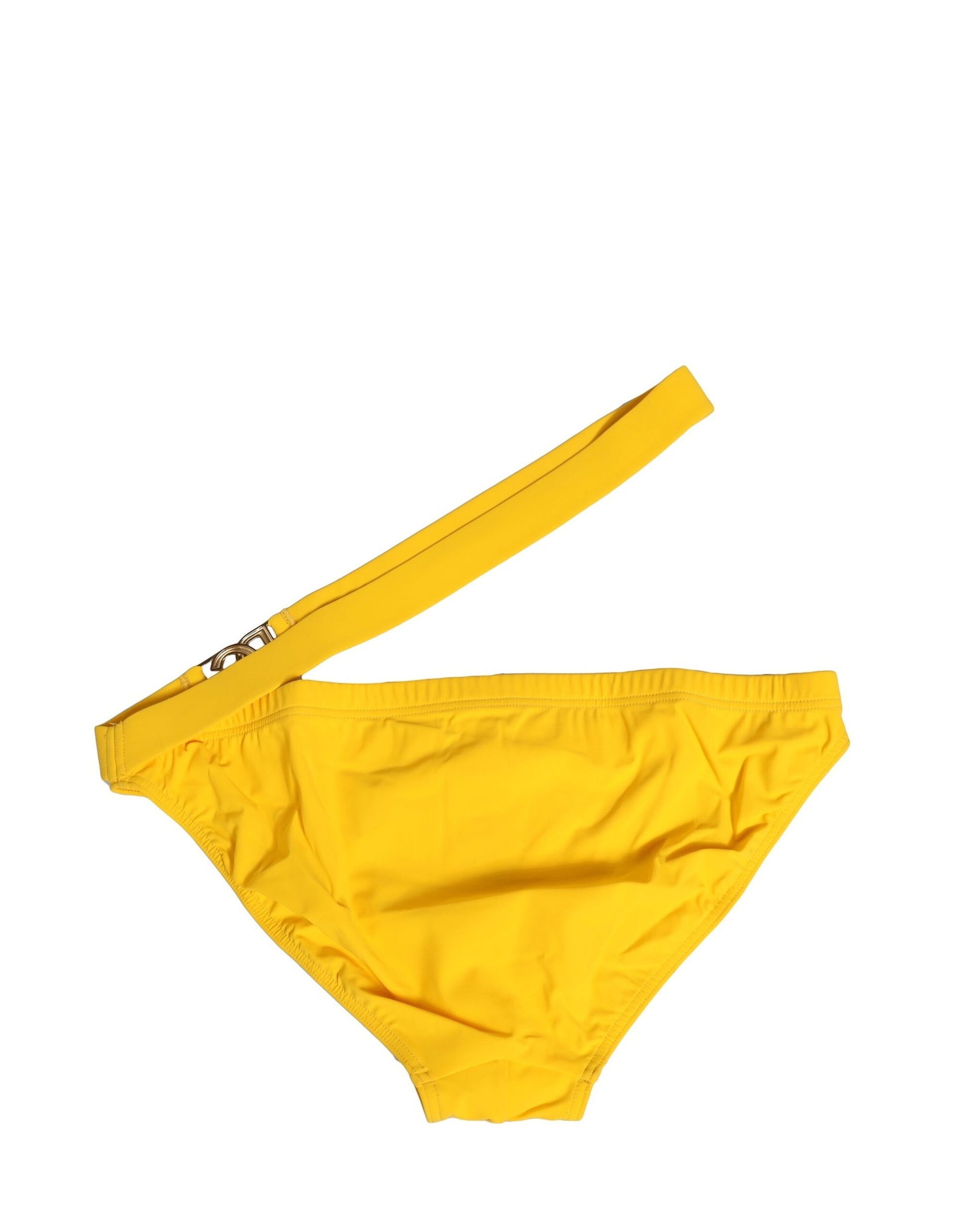 Gelber Bund mit Logo-Strandmode-Slip