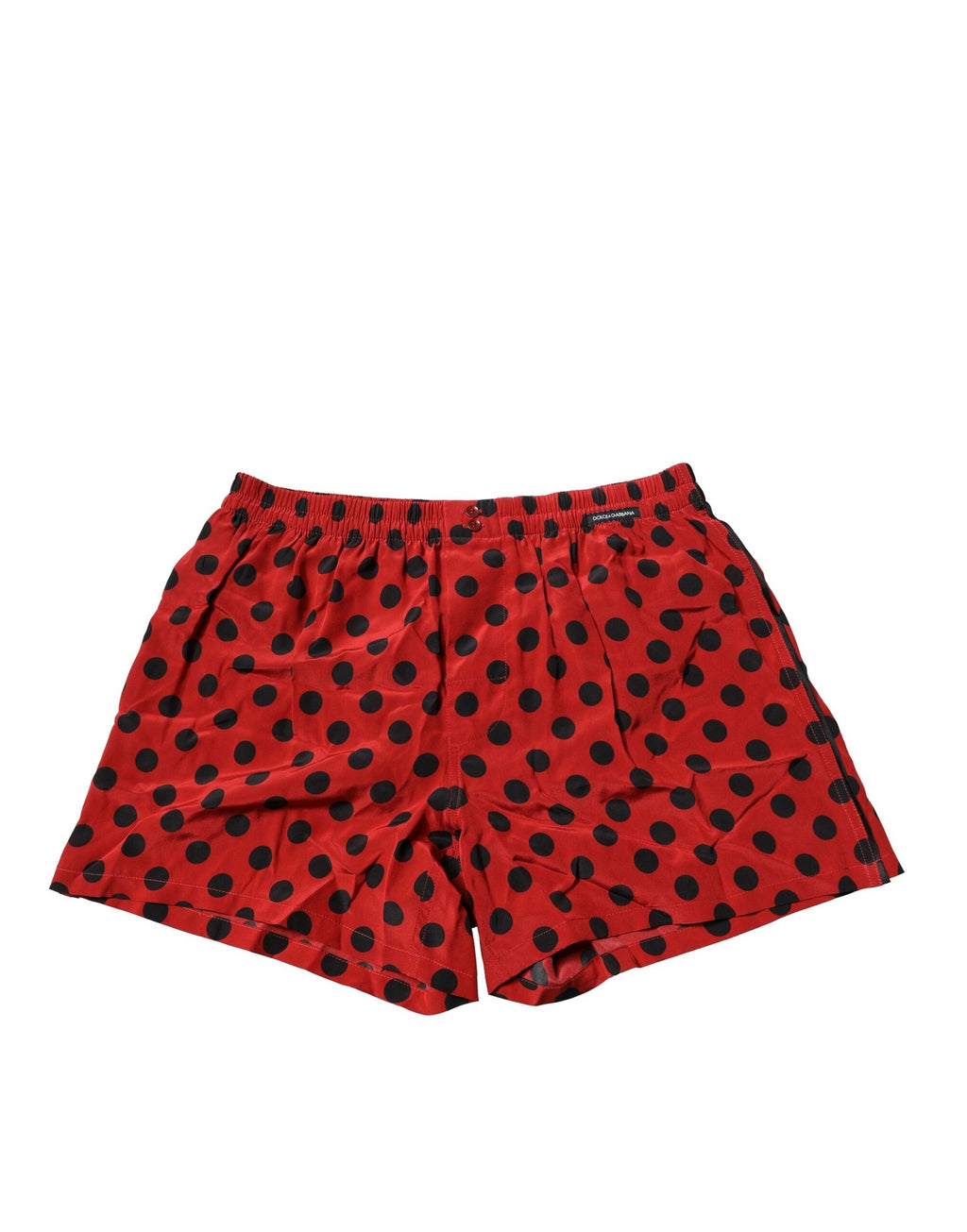 Rote Boxershorts aus Seide mit Punkten