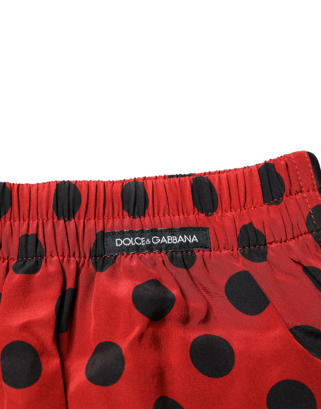 Rote Boxershorts aus Seide mit Punkten