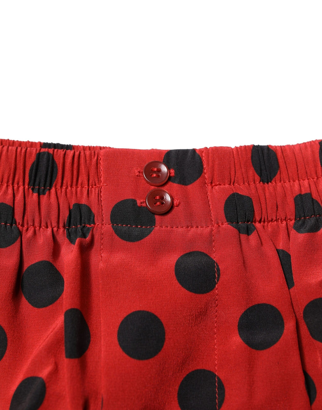 Rote Boxershorts aus Seide mit Punkten