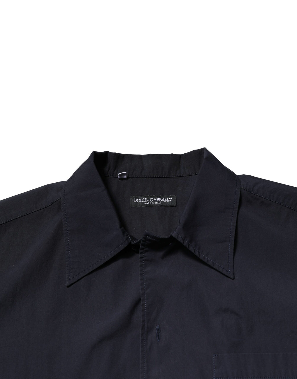 Dolce & Gabbana Dark Blue Cotton Short Sleeves Casual Shirt