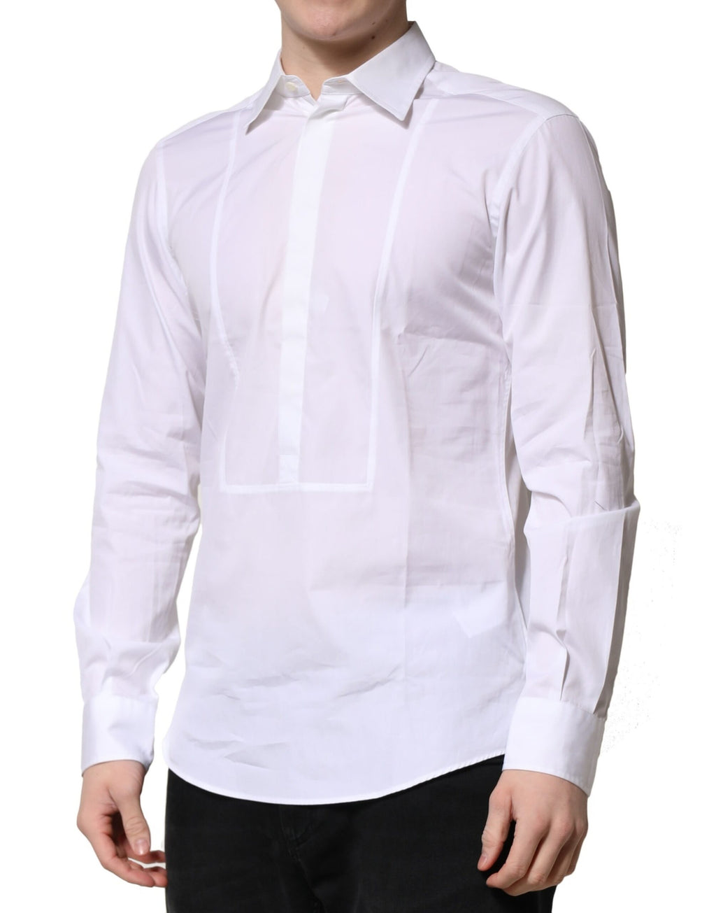 Dolce & Gabbana White Poplin Cotton Formal Men Dress Shirt
