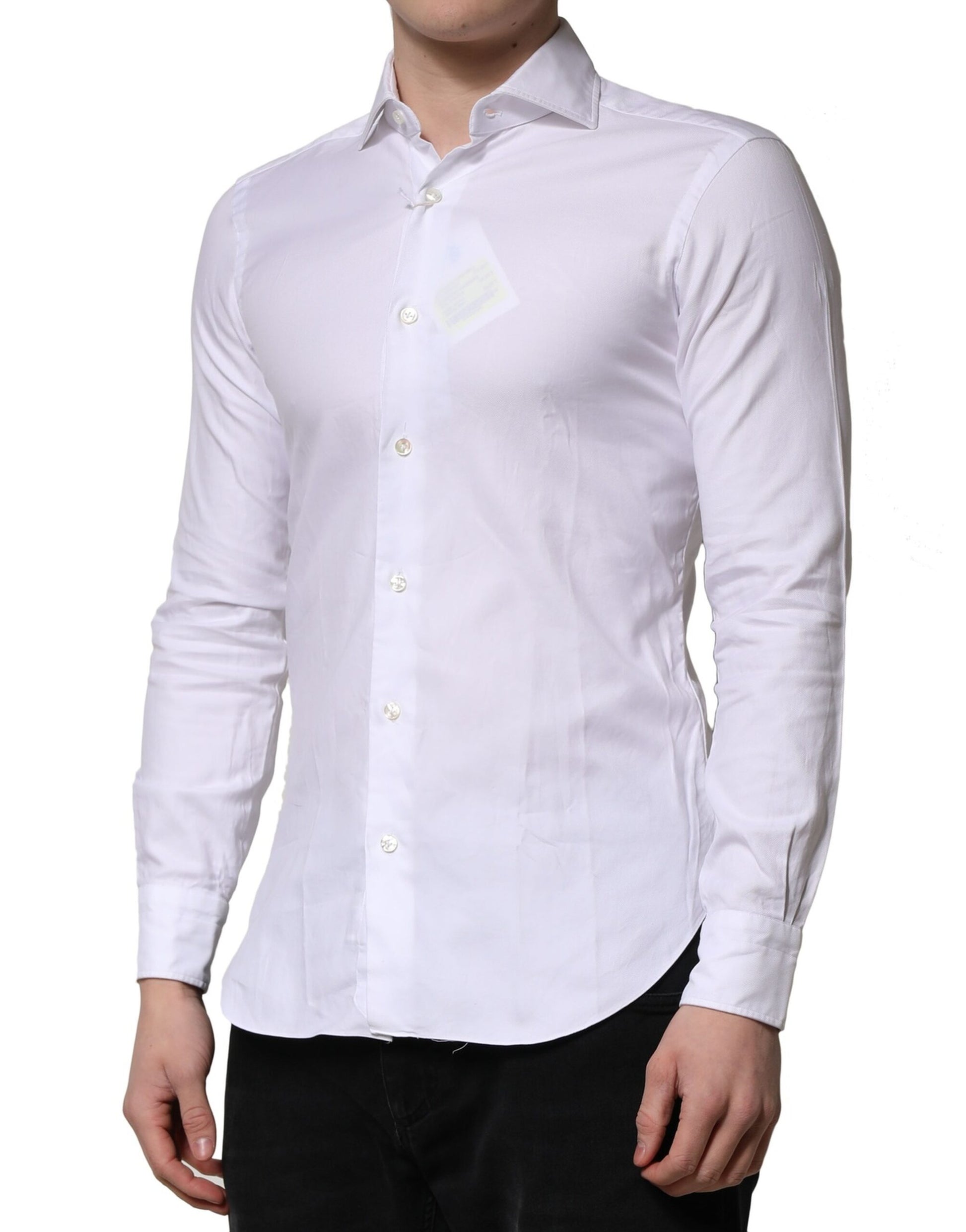 Barba Napoli White Long Sleeves Collared Dress Formal Shirt