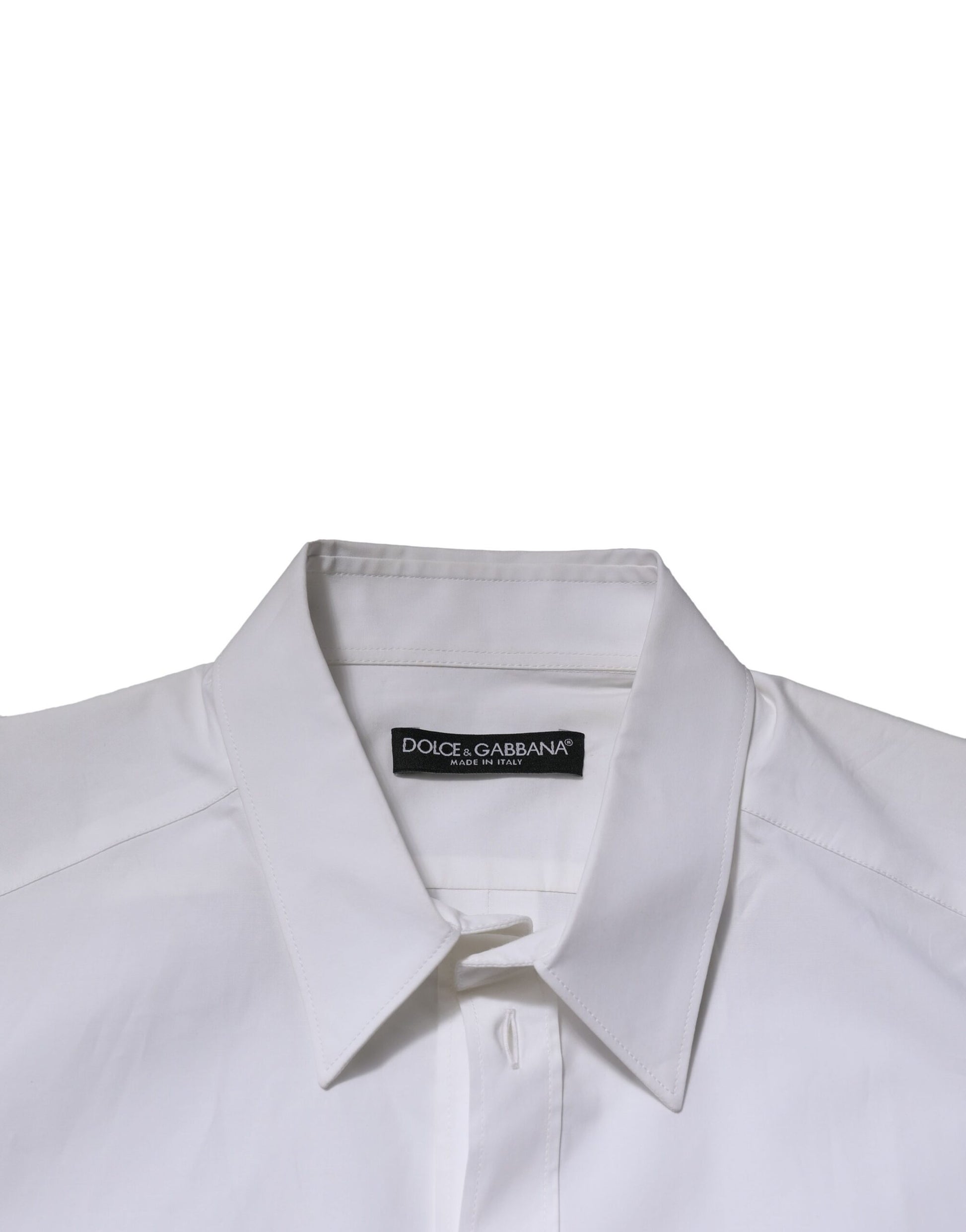 Dolce & Gabbana White Cotton Long Sleeves Dress Formal Shirt