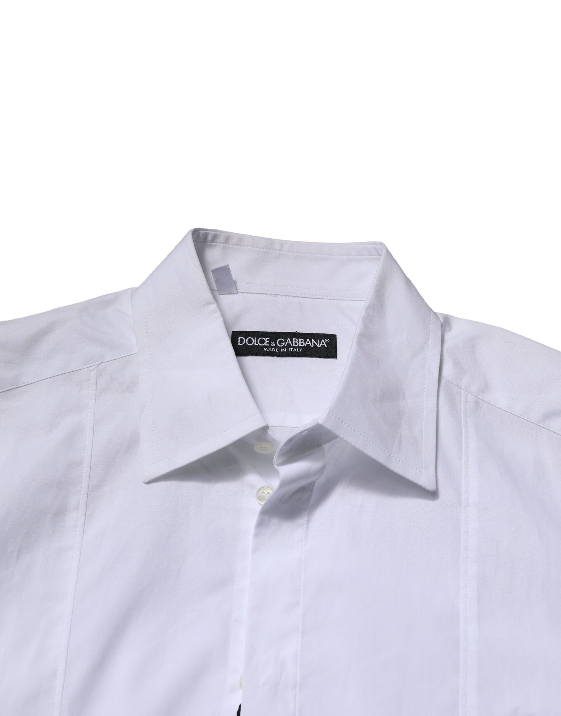 Dolce & Gabbana White Cotton Short Sleeves Dress Formal Shirt