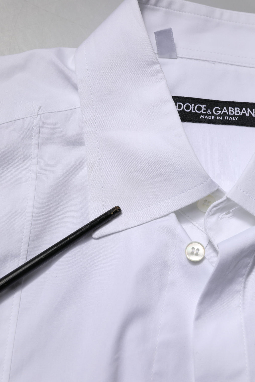 Dolce & Gabbana White Cotton Short Sleeves Dress Formal Shirt