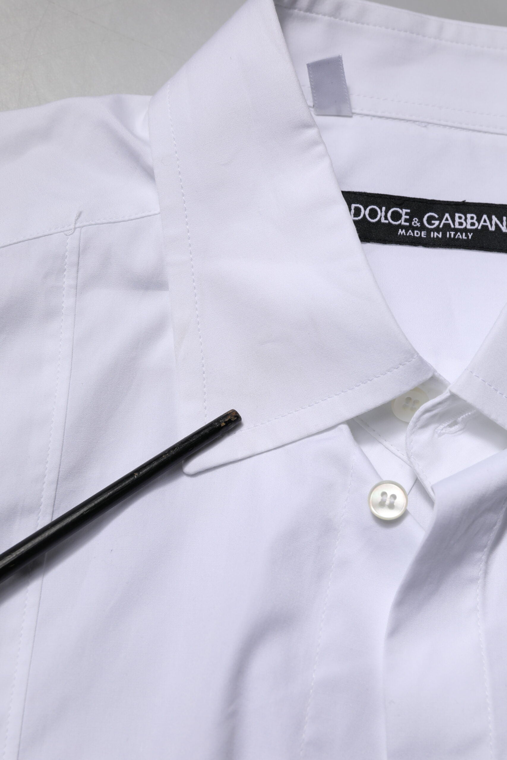 Dolce & Gabbana White Cotton Short Sleeves Dress Formal Shirt