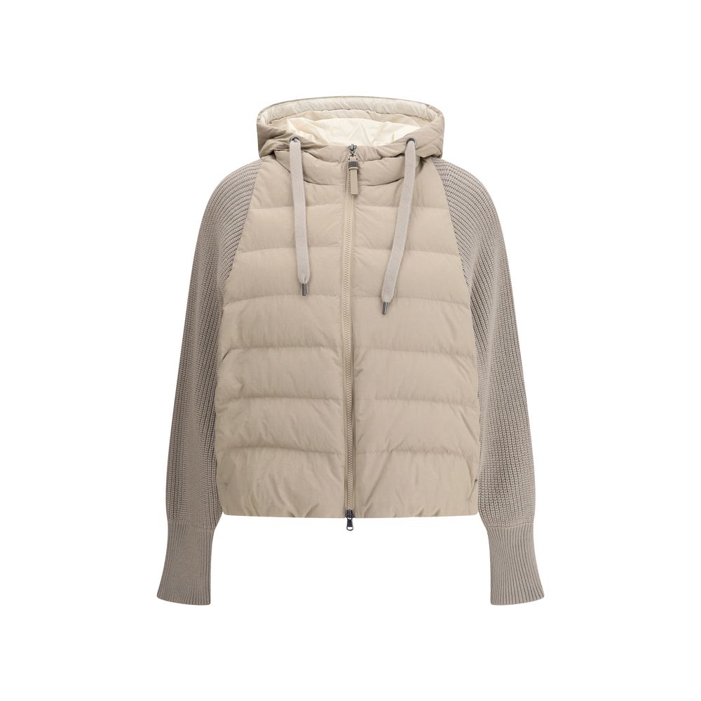 Daunenjacke mit Wollärmeln