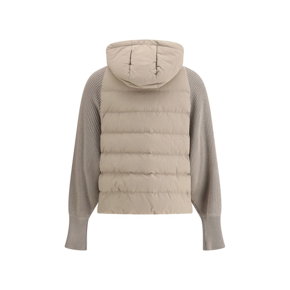Daunenjacke mit Wollärmeln