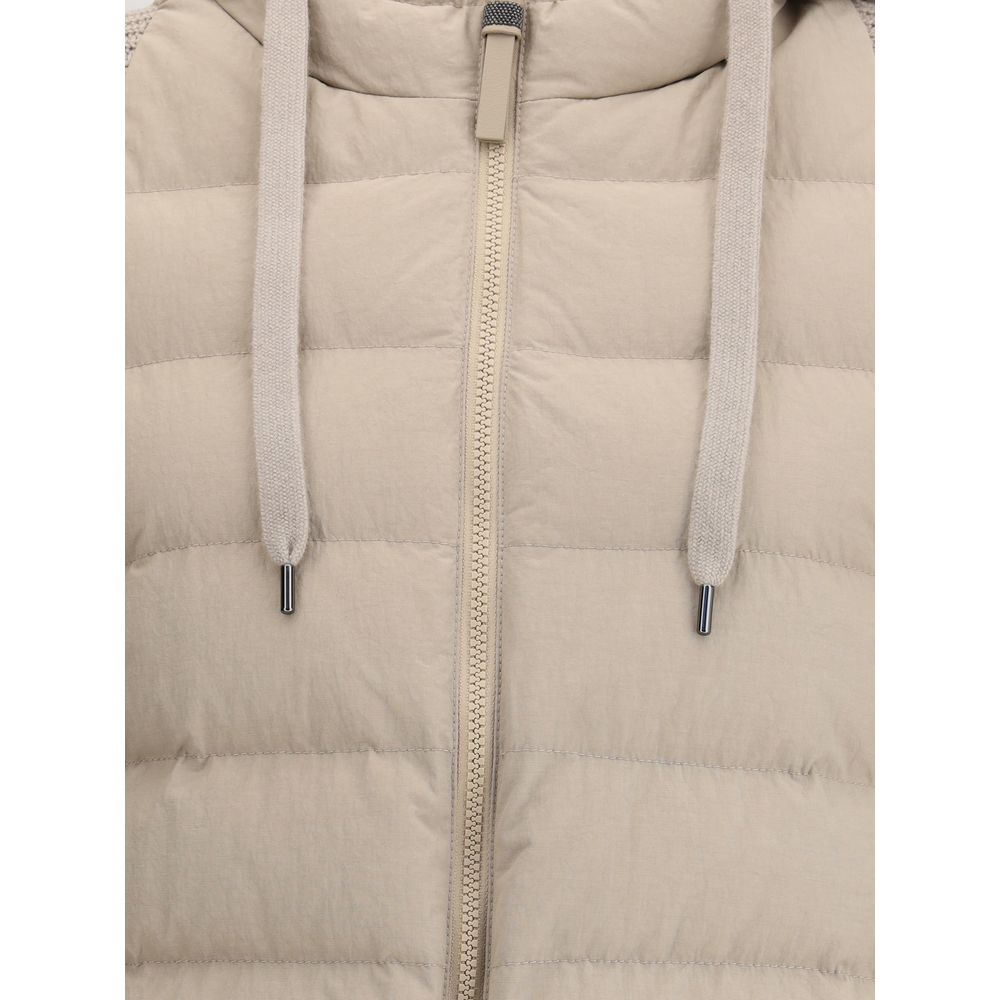 Daunenjacke mit Wollärmeln
