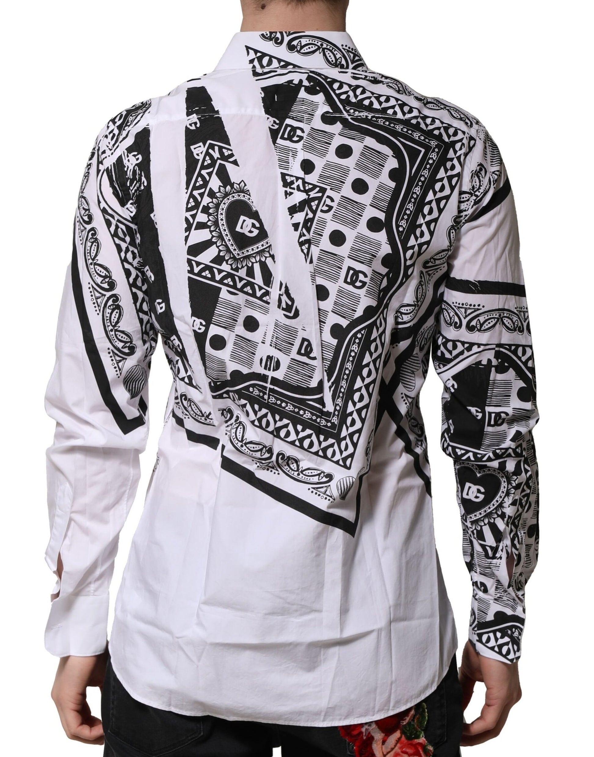 Weißes, formelles Hemd mit MARTINI-Bandana-Print