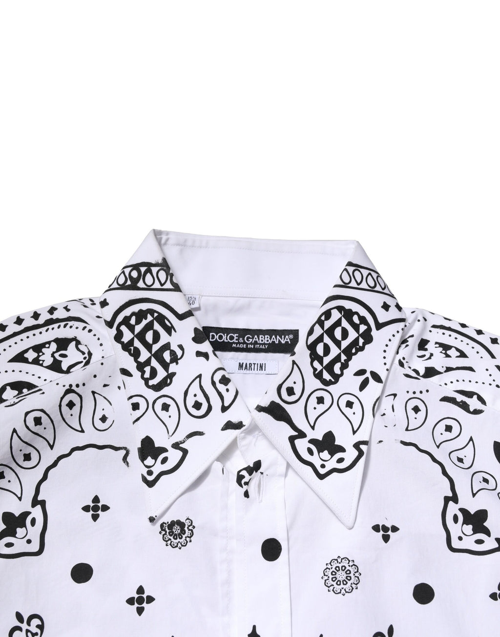Weißes, formelles Hemd mit MARTINI-Bandana-Print