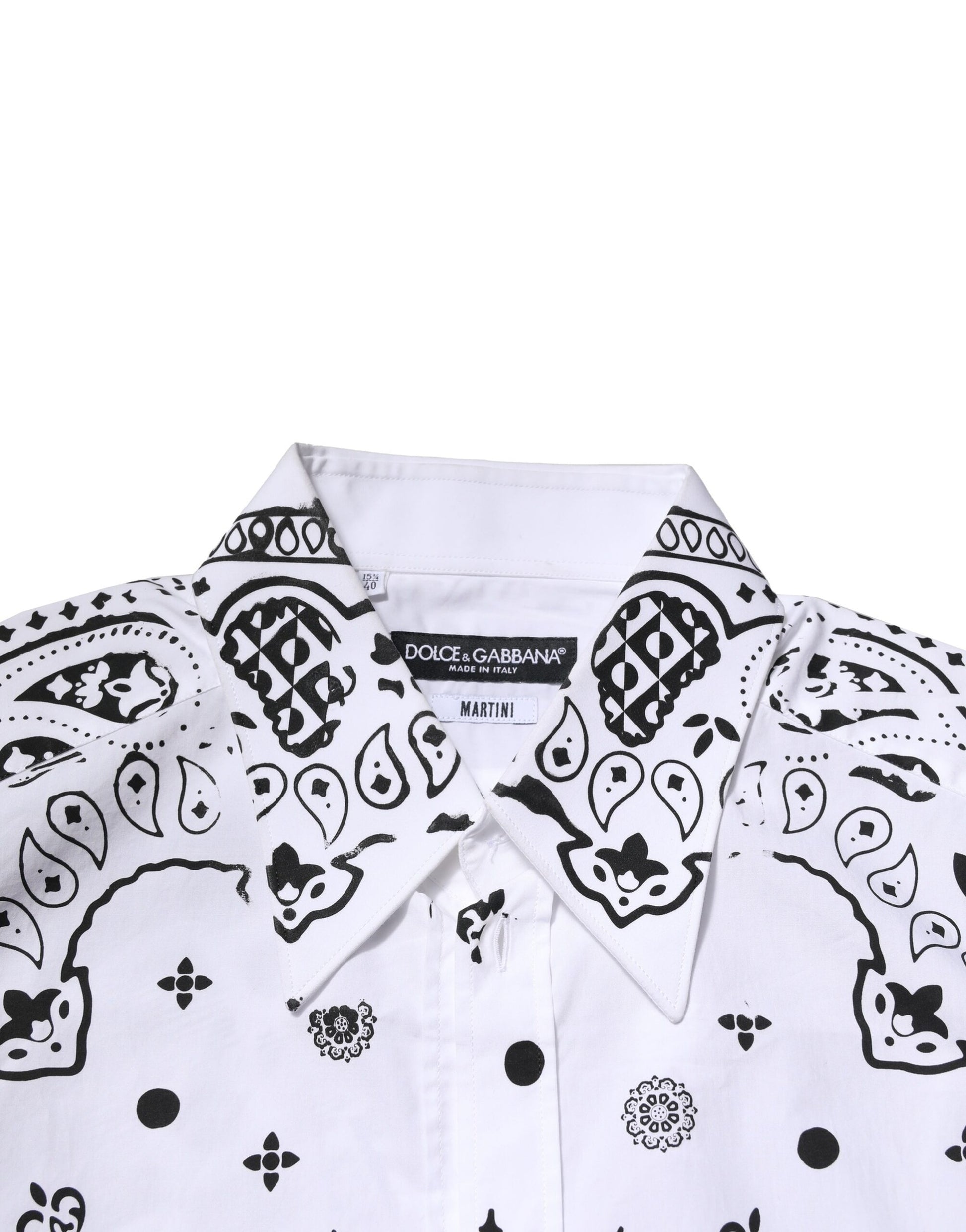 Weißes, formelles Hemd mit MARTINI-Bandana-Print