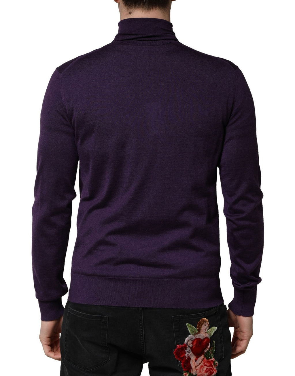 Dolce & Gabbana Purple Cashmere Turtleneck Pullover Sweater