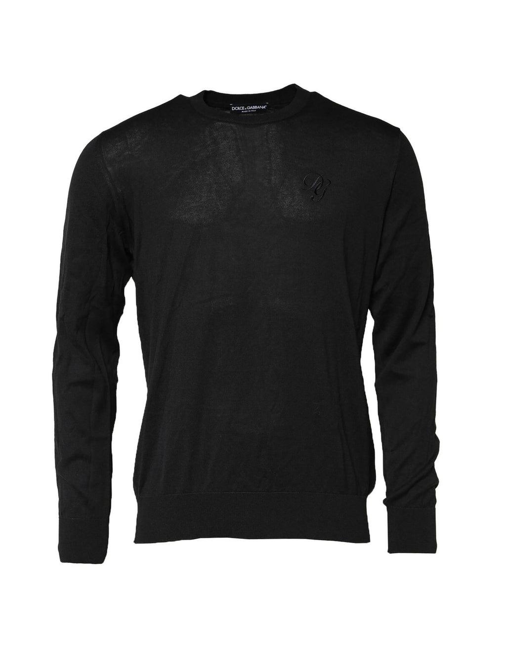 Schwarzes Herren-Sweatshirt mit DG-Logo aus Baumwolle