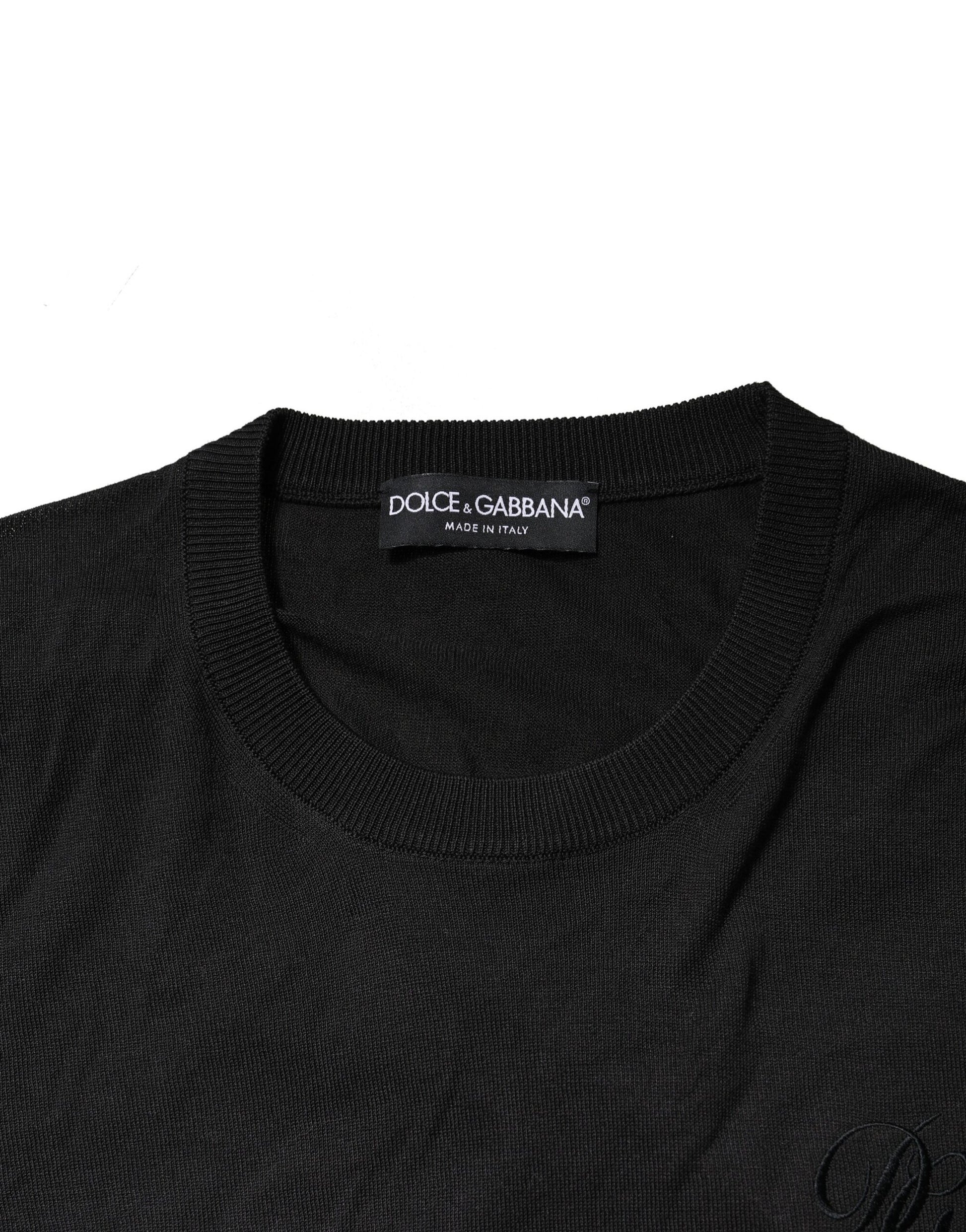 Schwarzes Herren-Sweatshirt mit DG-Logo aus Baumwolle