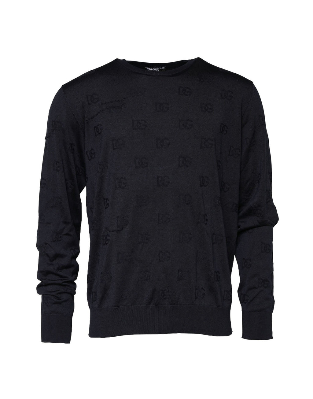 Dolce & Gabbana Black Silk Crew Neck Sweatshirt Sweater