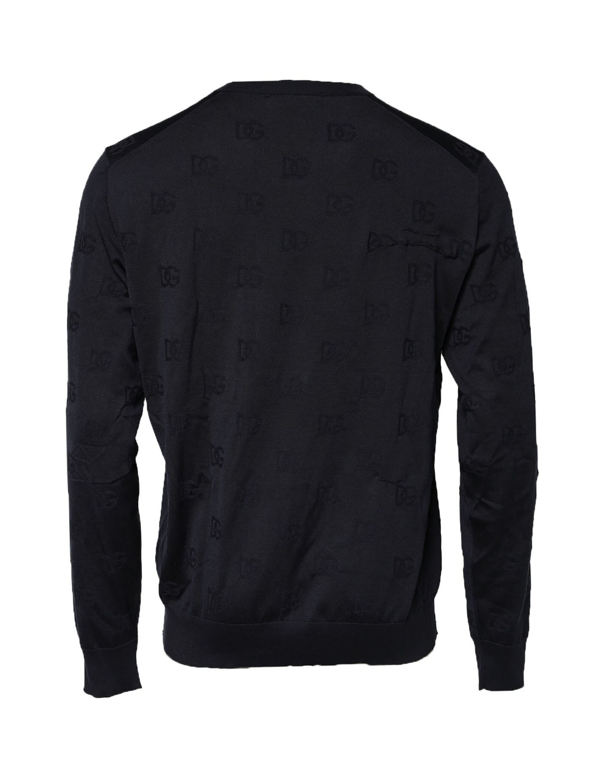 Dolce & Gabbana Black Silk Crew Neck Sweatshirt Sweater