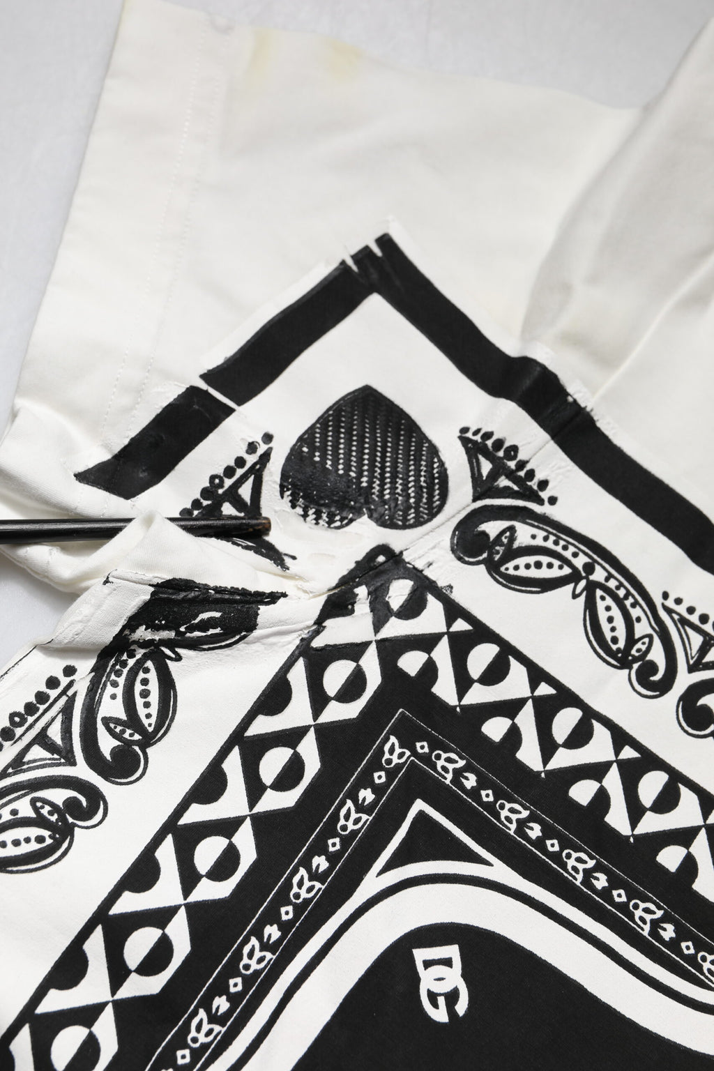 Dolce & Gabbana White Bandana Crew Neck Short Sleeves T-shirt