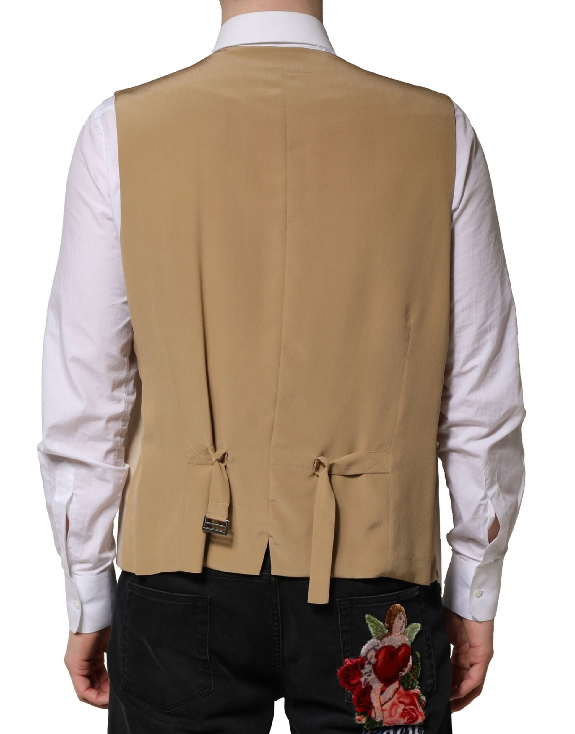 Beige Leinenkleid Formale Herren Weste