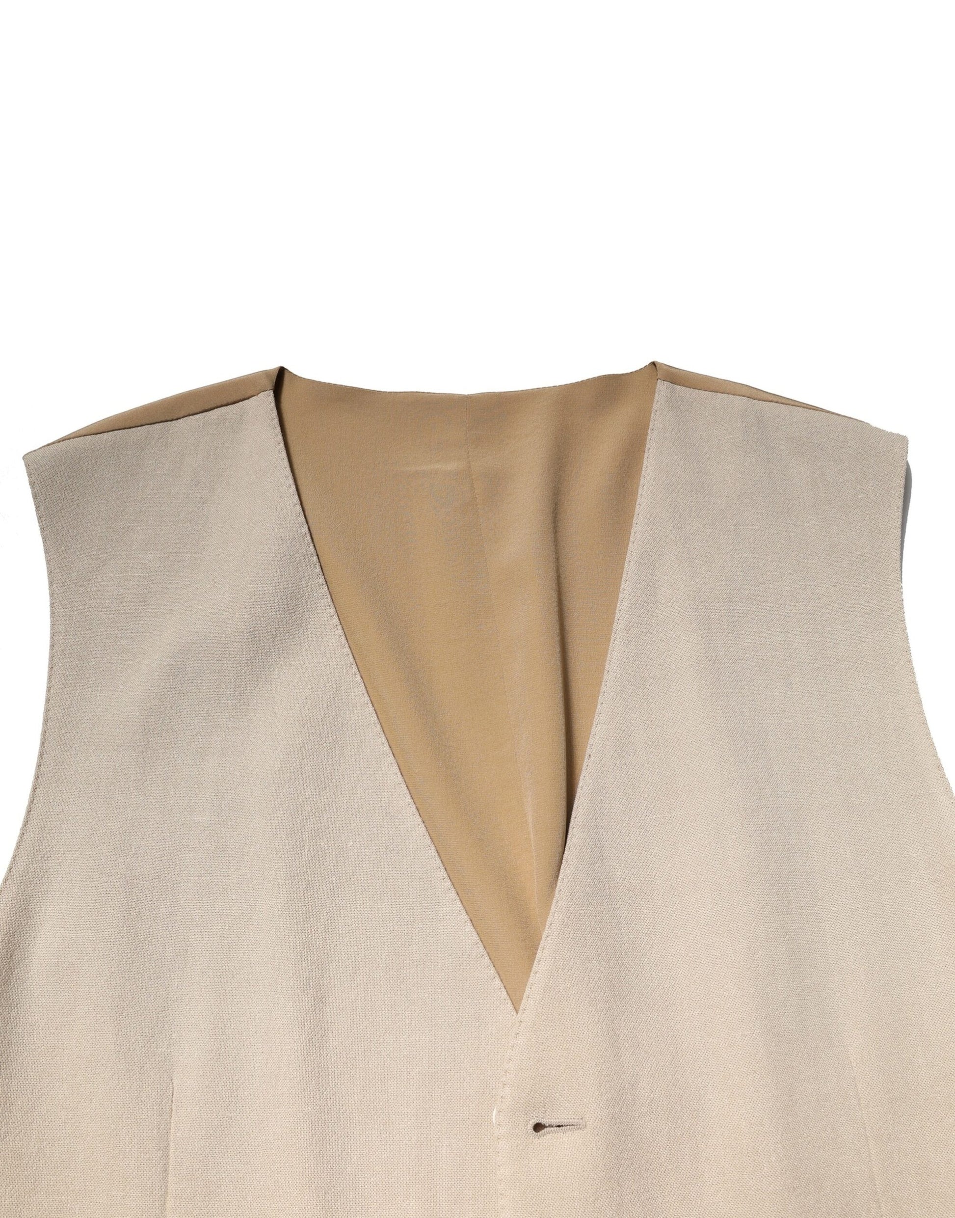 Beige Leinenkleid Formale Herren Weste