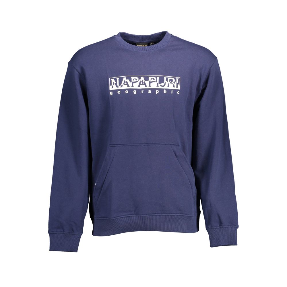 Blauer Baumwollpullover für Herren