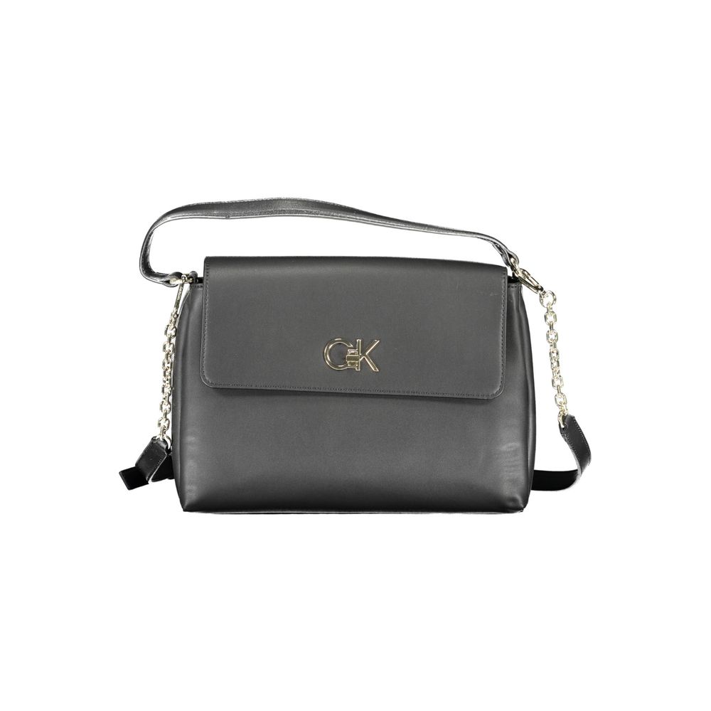 Schwarze Polyester Damen Handtasche