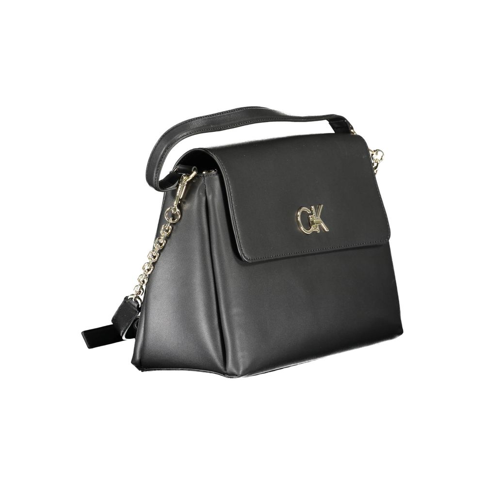 Schwarze Polyester Damen Handtasche