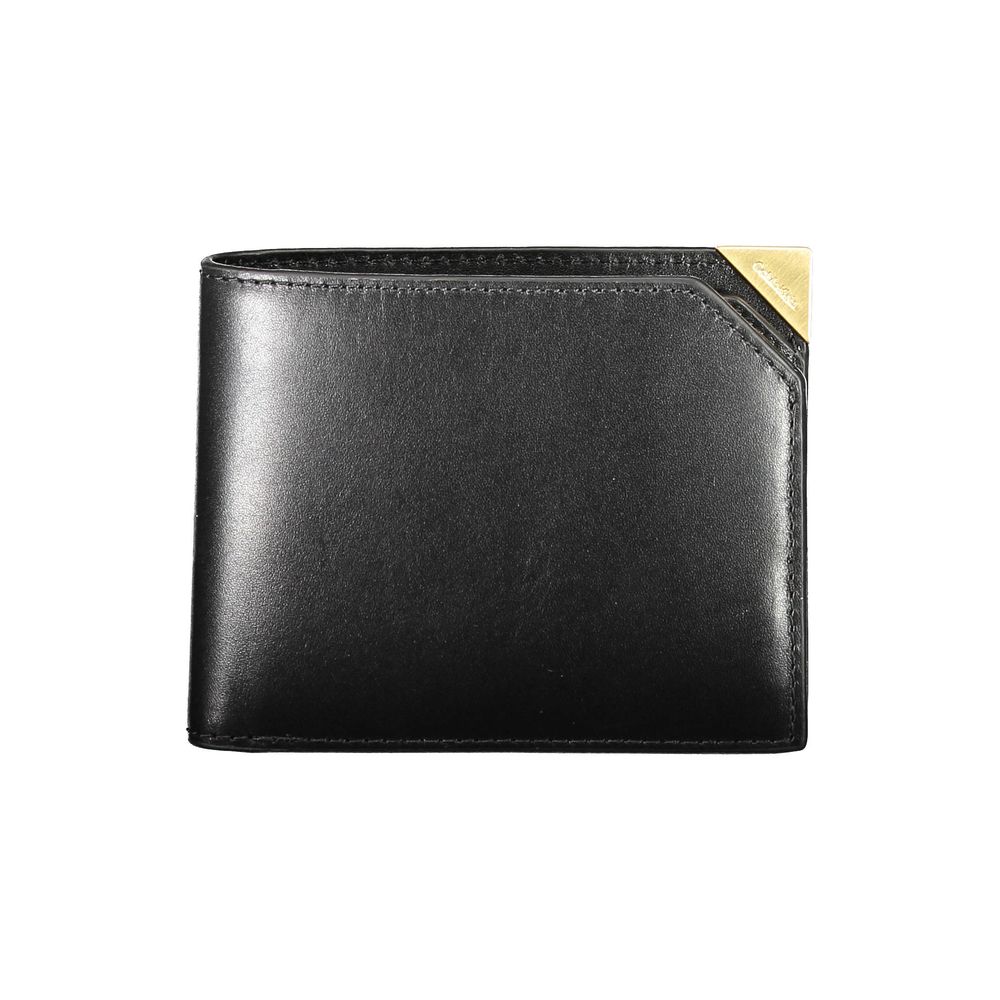 "Schwarze Herrenbrieftasche aus Leder"