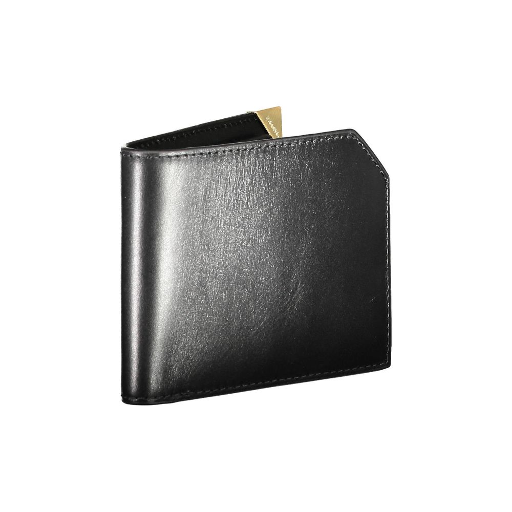 "Schwarze Herrenbrieftasche aus Leder"