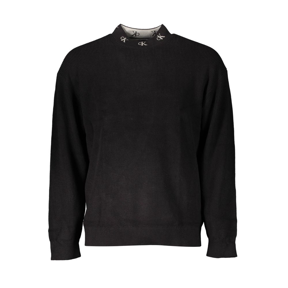 Schwarzer Baumwollpullover für Herren