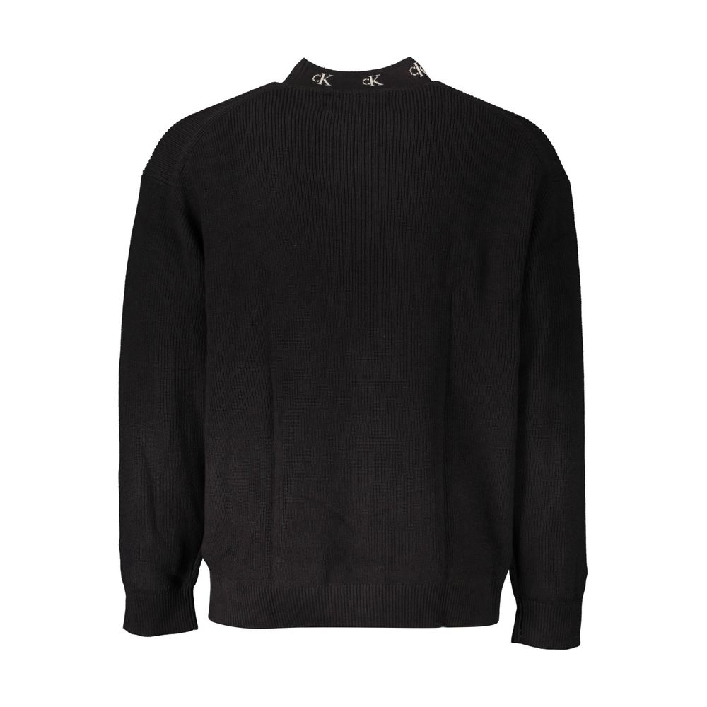 Schwarzer Baumwollpullover für Herren