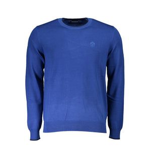 Blauer Baumwollpullover für Herren
