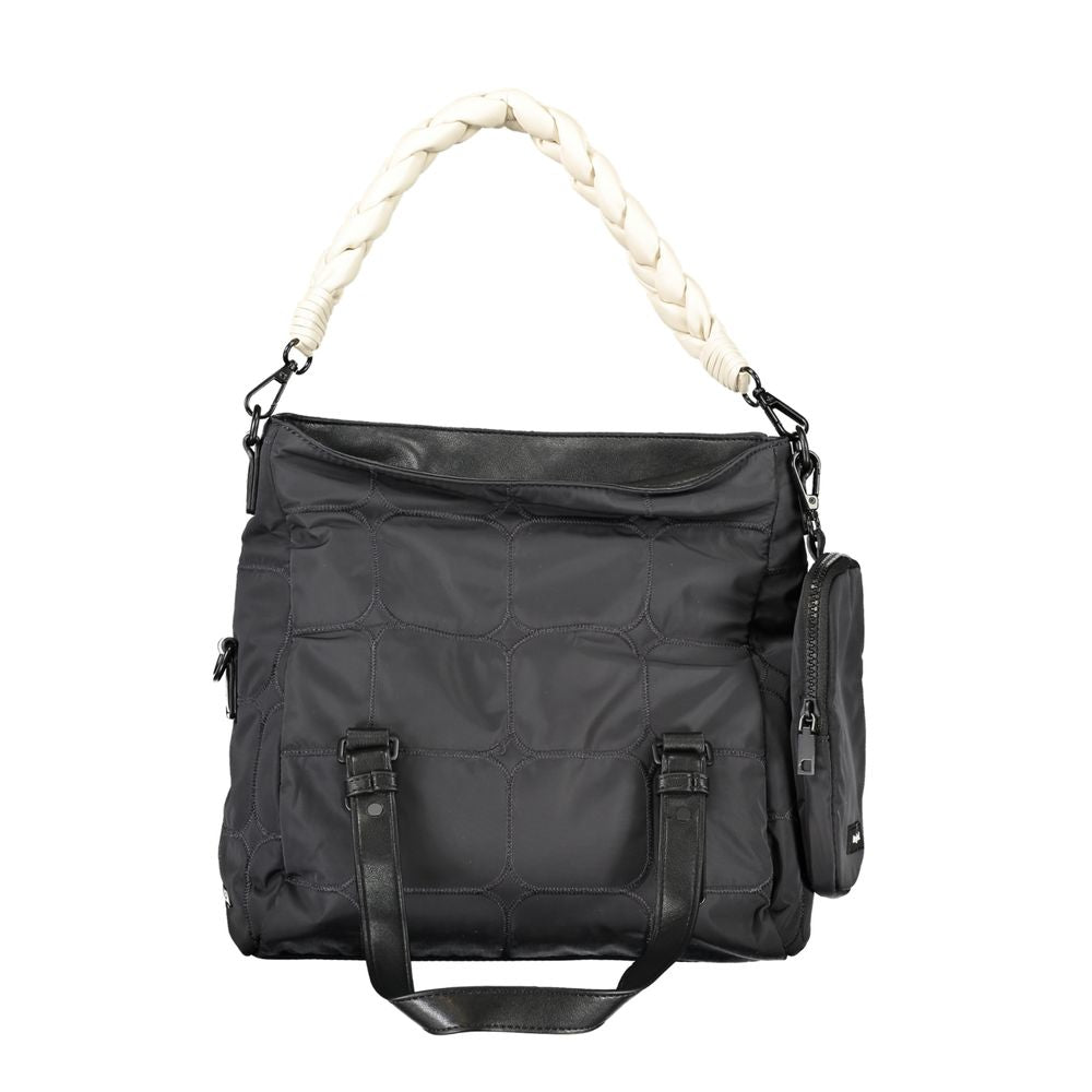 Schwarze Polyester-Handtasche