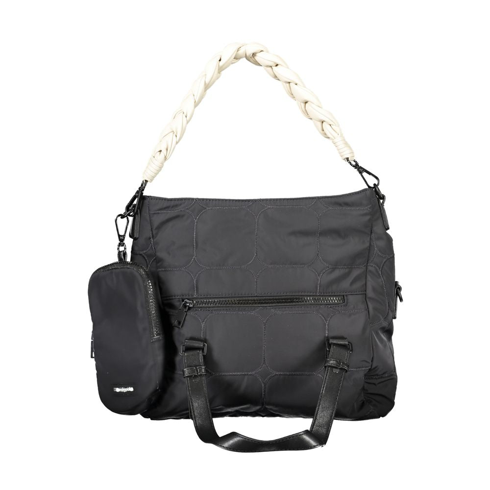 Schwarze Polyester-Handtasche
