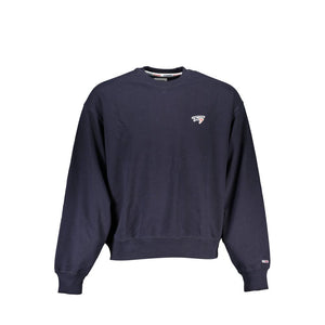 Schicker blauer Rundhalspullover mit Logo-Detail