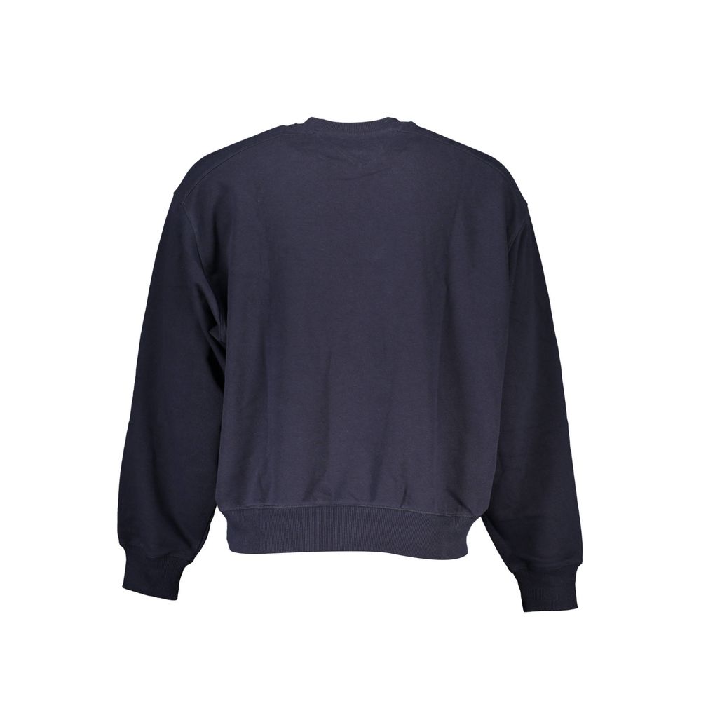 Schicker blauer Rundhalspullover mit Logo-Detail