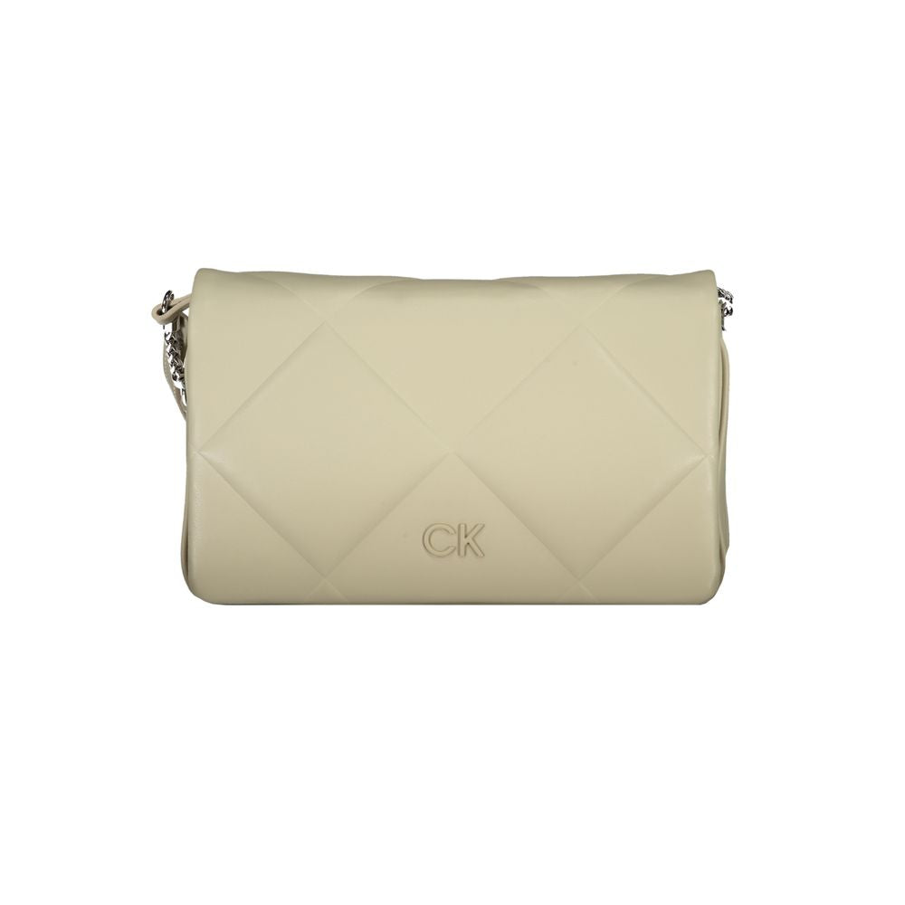 Beigefarbene Baumwollhandtasche