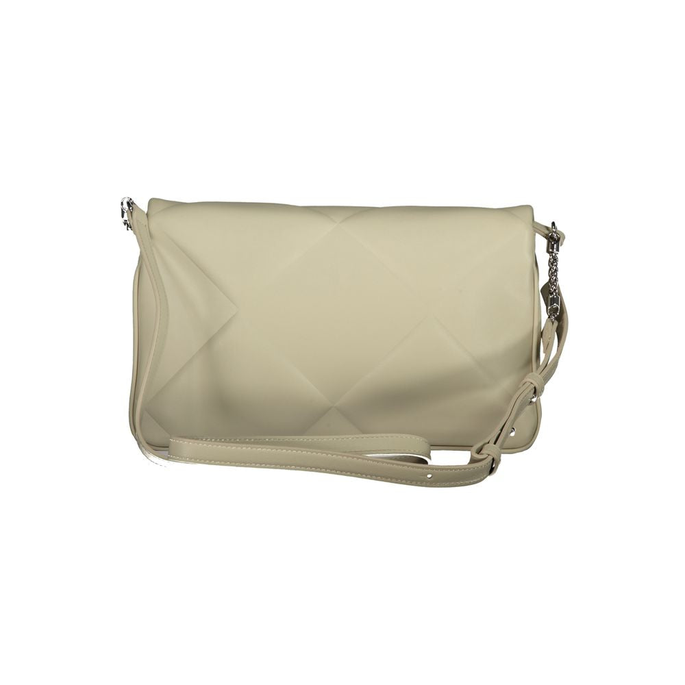Beigefarbene Baumwollhandtasche
