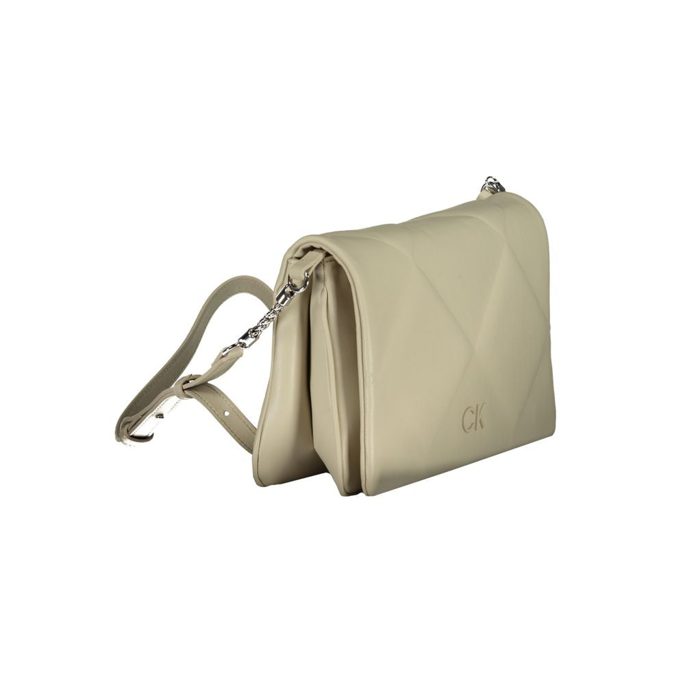 Beigefarbene Baumwollhandtasche