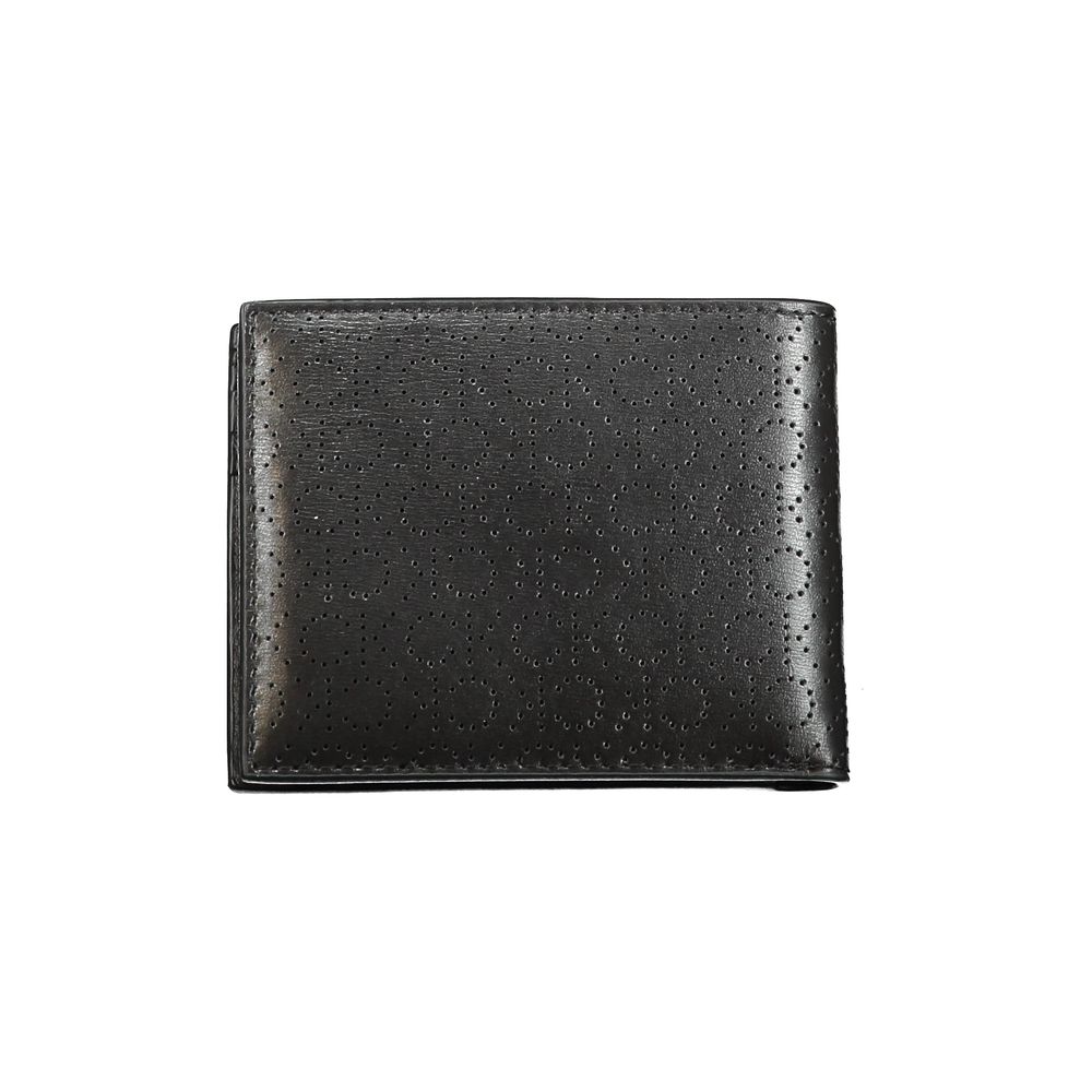Schwarze Lederbrieftasche