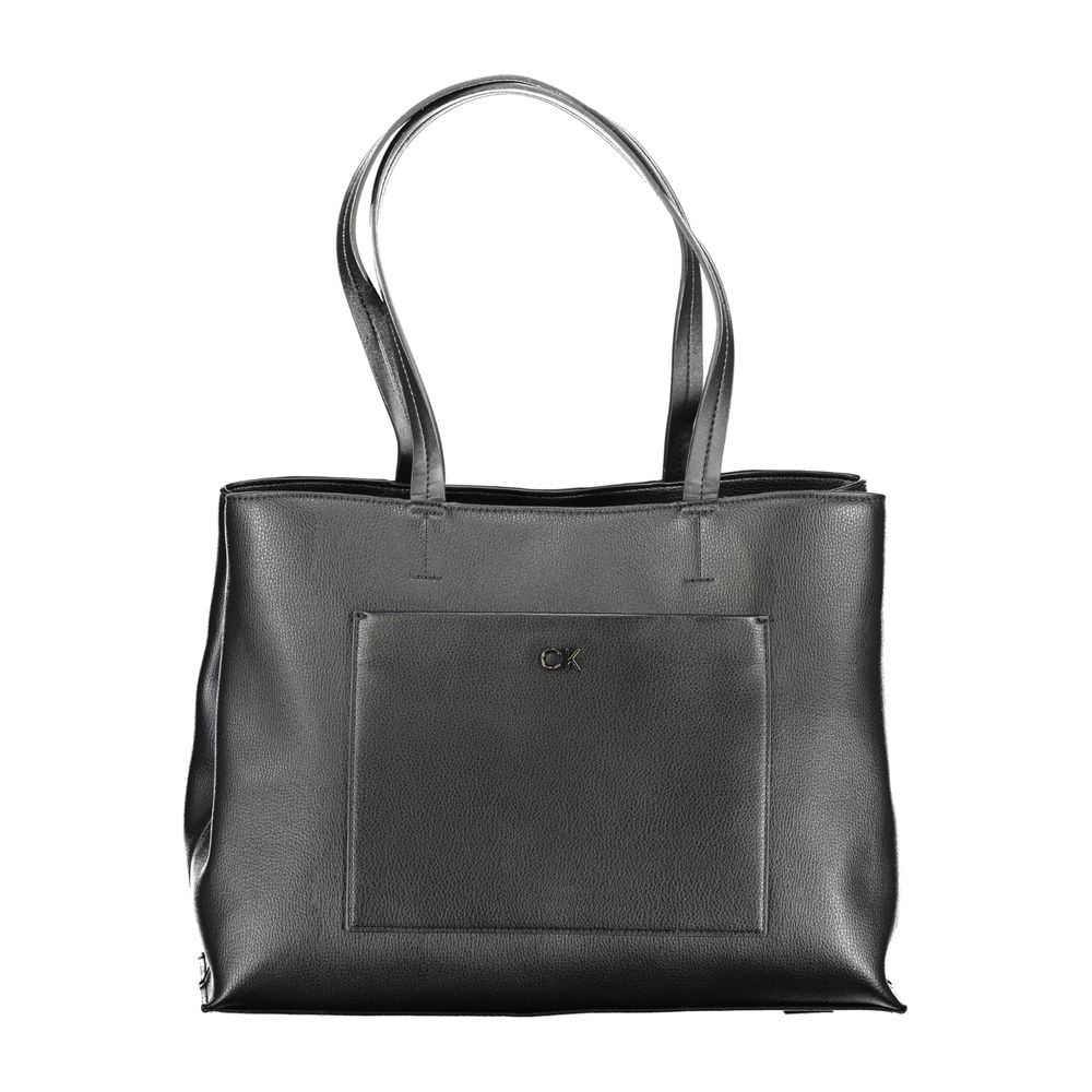 Schwarze Polyester-Handtasche