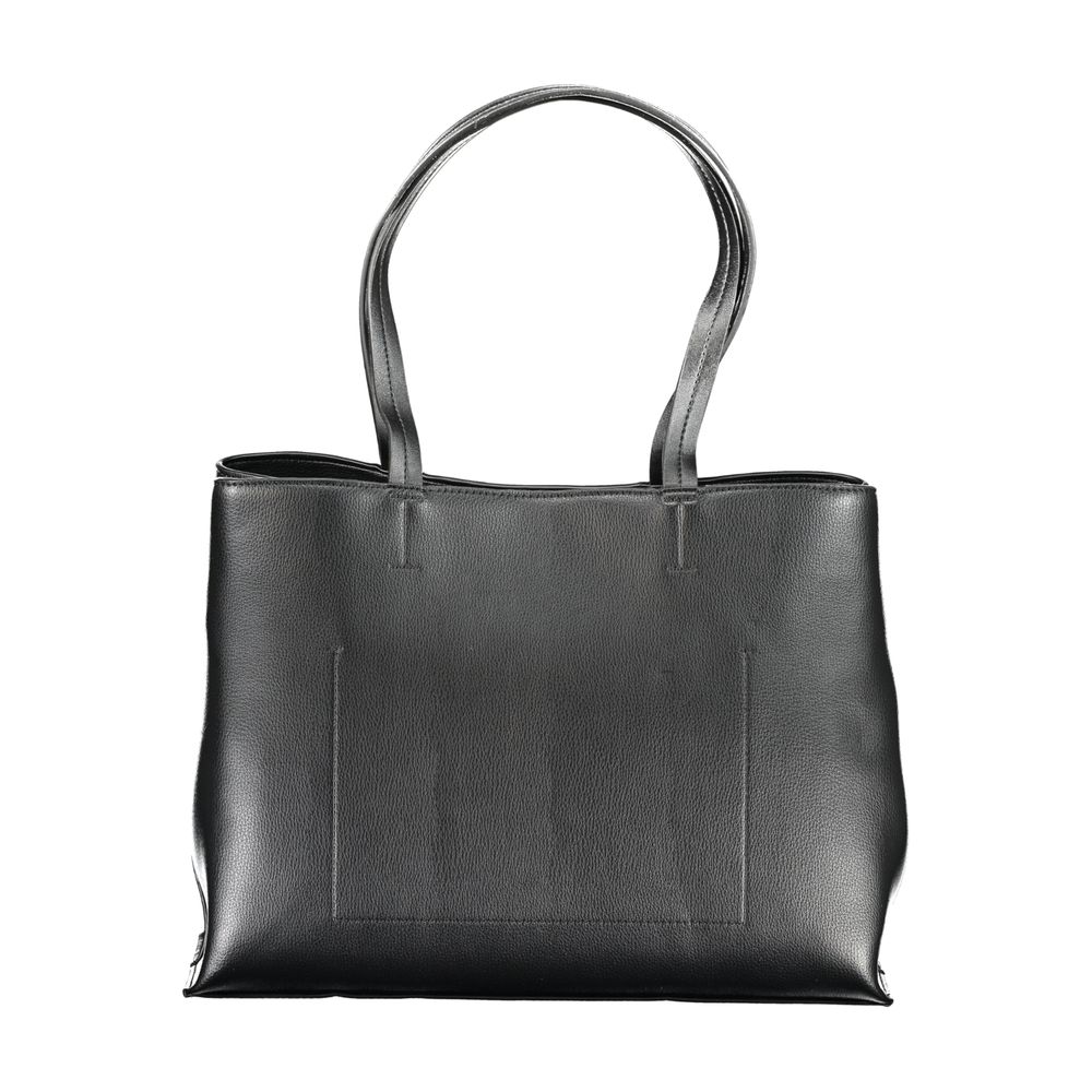 Schwarze Polyester-Handtasche