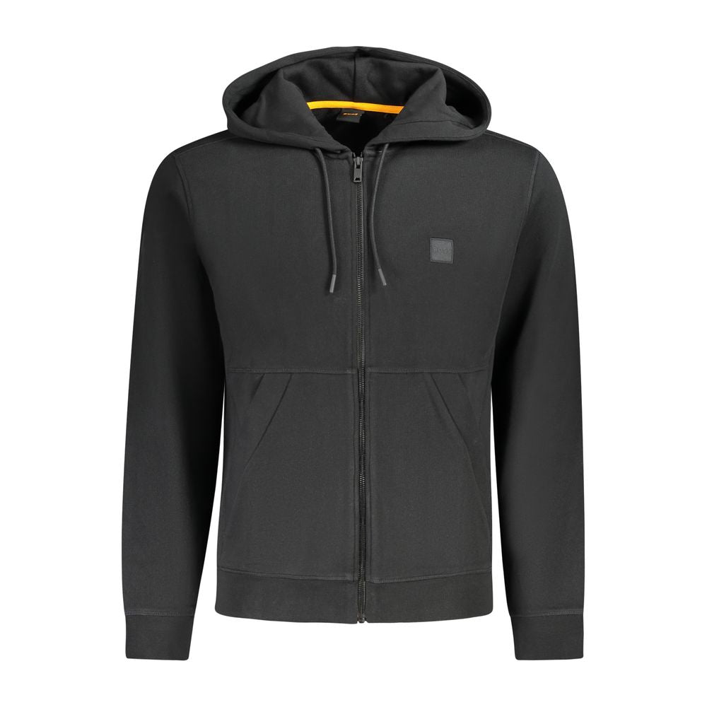 Schwarzer Baumwollpullover